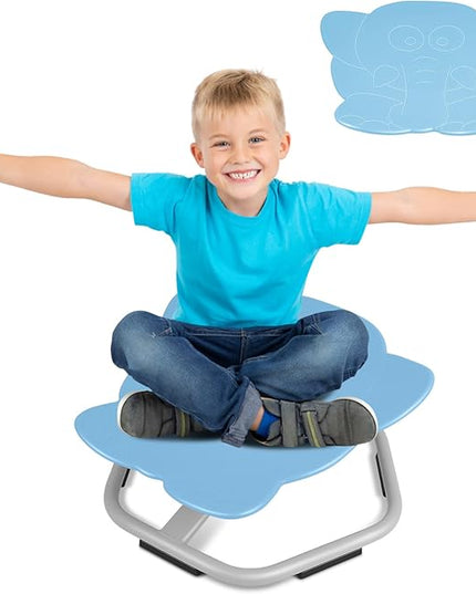 Elephant Kids Swivel Chair, Seat and Spinning Chair, Body Coordination Training Chair, Light Blue Non Slip Sensory Toys 360° Spinning Chair for Autistic Kids Aged 3+, Improving Kid's Physical Fitness - LeafyLoom