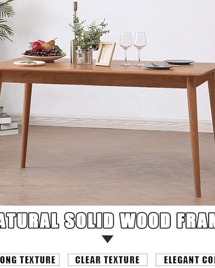 47" Dining Table Kitchen Table Dining Room Table Small Kitchen Table for Small Spaces Table Modern Home Furniture Dinner Table Rectangular (Natural) - LeafyLoom