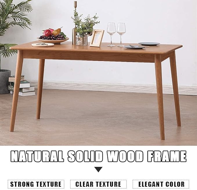47" Dining Table Kitchen Table Dining Room Table Small Kitchen Table for Small Spaces Table Modern Home Furniture Dinner Table Rectangular (Natural) - LeafyLoom