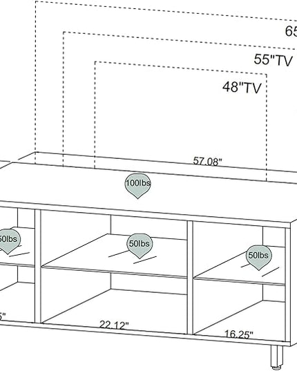 Hommpa LED TV Stand for TVs up to 65 Inch Modern Entertainment Center with Storage TV Cabinet with Adjustable Shelves & Cable Management White TV Console for Media Cable Box Gaming Living Room Bedroom - LeafyLoom