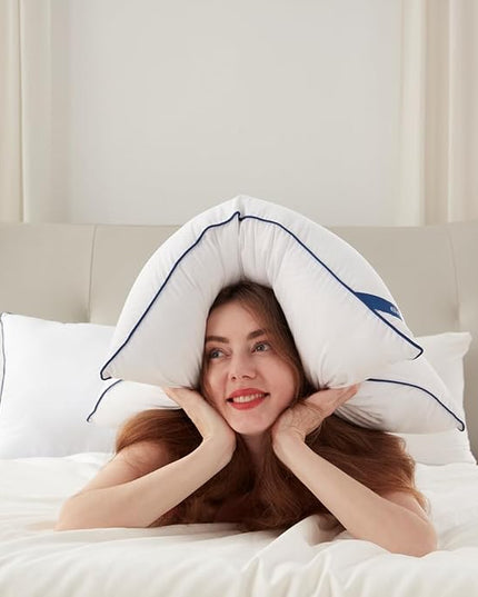BedTreat Bed Pillows for Sleeping, Super Soft Down Alternative Pillows Queen Size Set of 2, Cooling Hotel Quality Pillows for Back, Stomach or Side Sleepers - LeafyLoom