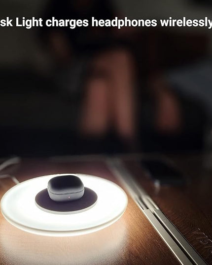 Table Lamp with Wireless Charger, Table Lamp with USB Port 2, Nightstand Lamp with Charging Station, Desk Night Light with Wireless Charger, Three-Port Plug (Table Lamp 4000K) - LeafyLoom