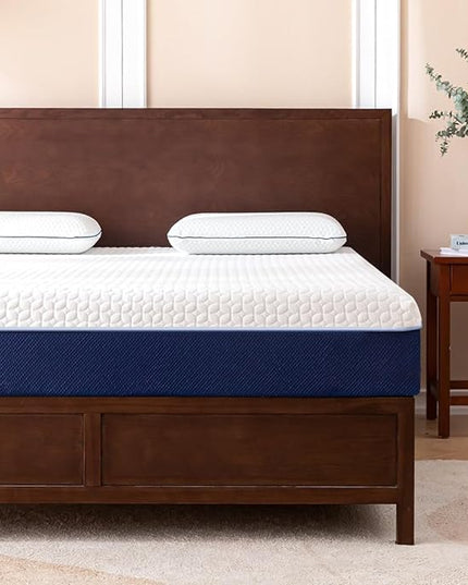 Cooling Gel Memory Foam Mattress Made in USA,Hybrid Mattress with Breathable Cover,Bed in a Box,Pressure Relieving,CertiPUR-US Certified (6 Inch, Full) - LeafyLoom