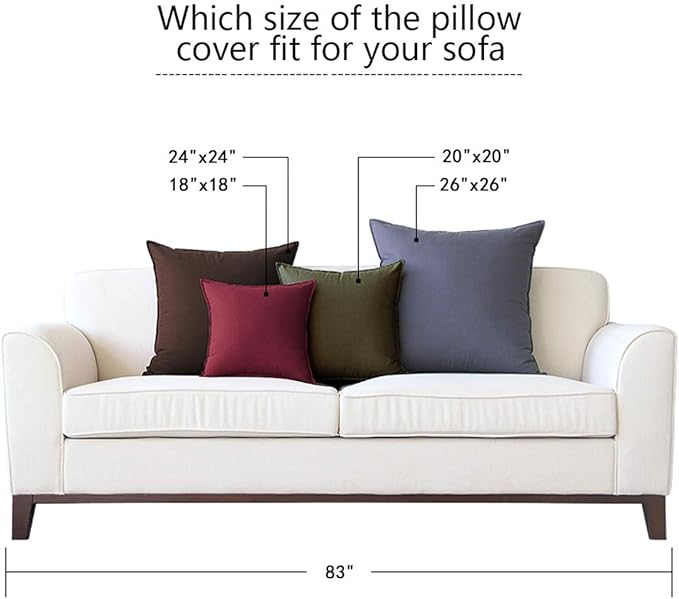 Jeanerlor Set of 2 Decorative 26"x26" Cotton Linen Chair Throw Pillow Case Green for Sofa Durable Classy, Comfortable Cushion Cover for Coffee Shop/Bar (65 x 65cm) Olive Green - LeafyLoom