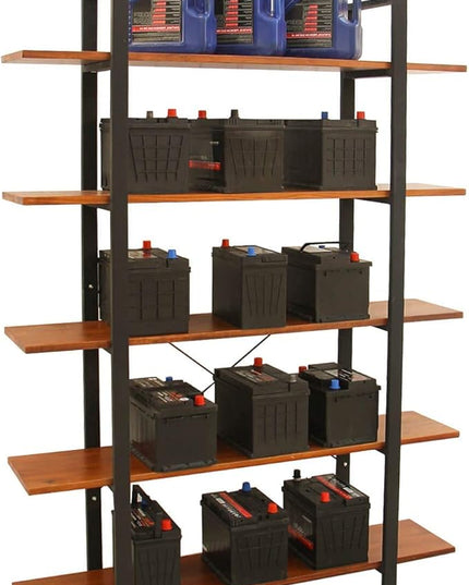 CONSDAN Industrial Bookshelf, USA Grown Hardwood, Real Wood Bookshelves, Modern Open Rustic Bookcase, Storage Shelf, Display Shelf, Poplar Solid Wood-5 Tier Shelf - LeafyLoom