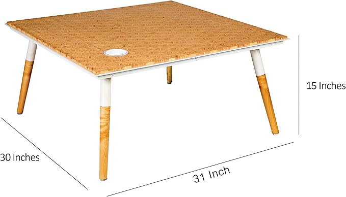 NicBex Coffee Table Wooden Coffee Table with Storage Rectangle Center Tables with Strong Legs Dining Table for Living Room, Dining Room, Office, and Bedroom,31" W, Brown+White - LeafyLoom