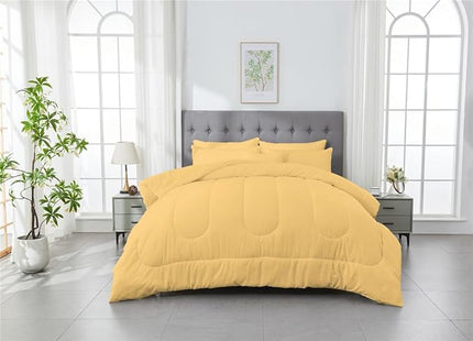 3 Piece Solid Color All Season Bedding Comforter Set Microfiber Soft Lightweight Bedding Set for Kids Teens Adults Room Decor with 1 Comforter and 2 Pillowcases King - LeafyLoom