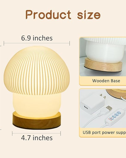 16 Colors Mushroom Lamp Night Light, Elegant 3D Printed Table Lamp with LED, Remote Control Desk Lamp Perfect for Bedroom, Living Room Decor, Great Gift for Women kids, Teens (H:7.1 inches) - LeafyLoom