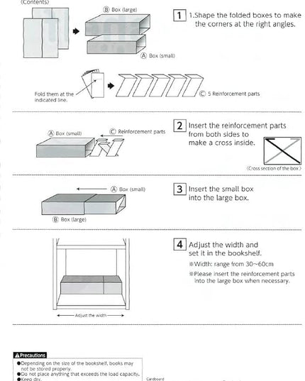 Bookshelf Innovation Made in Japan, Manga organizing kit (2Levels, Black) - LeafyLoom