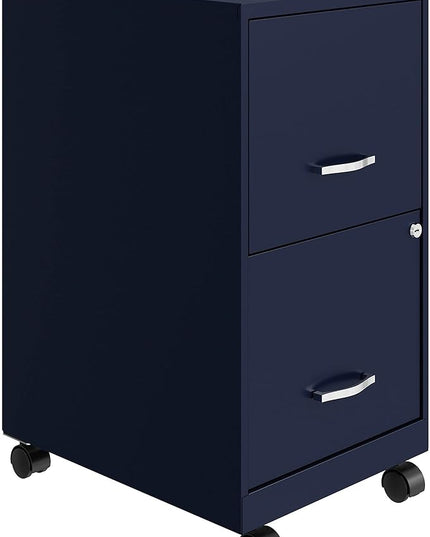 LYS SOHO File/File Mobile File Cabinet, Navy - LeafyLoom