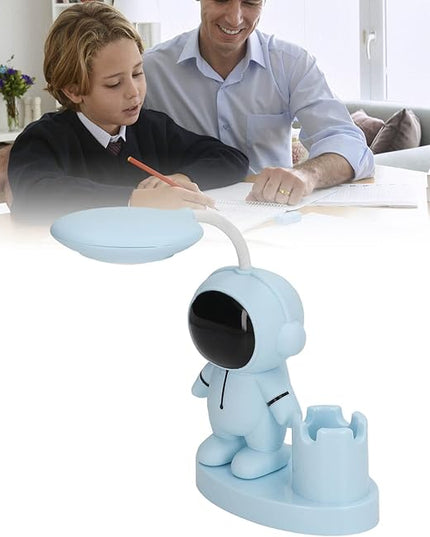 SUNGOOYUE Shape Small Desk Lamp, Rechargeable Desk Lamp with Pen Holder Sharpener Night Light for Dorm Bedroom (Blue) - LeafyLoom