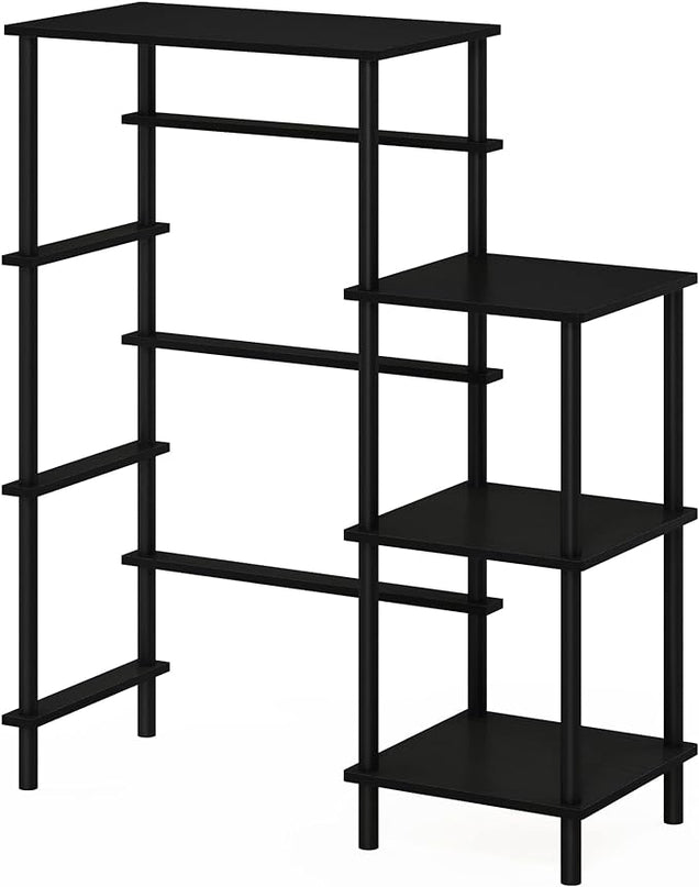 Furinno Turn-N-Tube Toolless Kitchen Storage Shelf Tall, Americano/Black - LeafyLoom