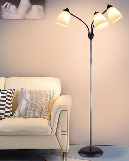 DINGLILIGHTING Floor Lamp Modern for Living: Flexible Gooseneck Floor Lamps Standing for Bedroom Home Office - Tall Floor Lights - LeafyLoom