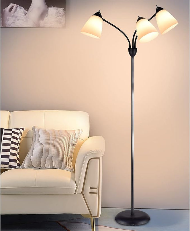 DINGLILIGHTING Floor Lamp Modern for Living: Flexible Gooseneck Floor Lamps Standing for Bedroom Home Office - Tall Floor Lights - LeafyLoom