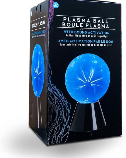 6 Inch Blue Plasma Ball, Touch and Sound Sensitive, Novelty Lamp, Electric Plasma Ball, Magic Plasma Lamp, Lightning Plasma Ball, Plasma Ball for Decoration, Plasma Globe, Christmas Gift - LeafyLoom