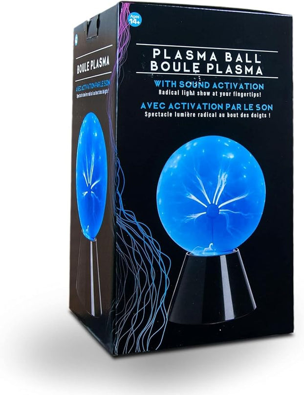 6 Inch Blue Plasma Ball, Touch and Sound Sensitive, Novelty Lamp, Electric Plasma Ball, Magic Plasma Lamp, Lightning Plasma Ball, Plasma Ball for Decoration, Plasma Globe, Christmas Gift - LeafyLoom