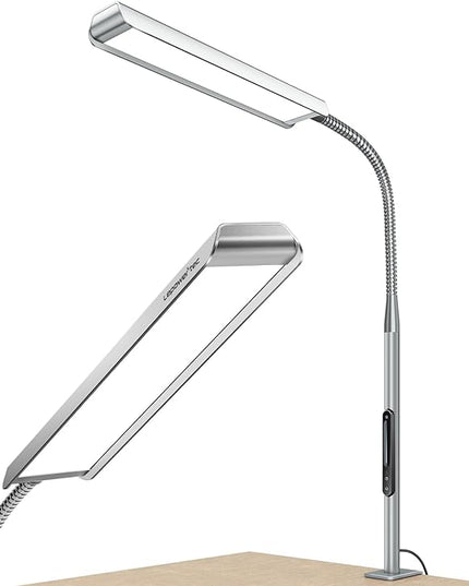 Desk Lamps for Home Office, RG0 Eye-Caring Desk Light, 750LM Desk Lamp, 10 Brightness Touch Table Lamp, 6 Color Temperature, 3 Timer Function, Metal Gooseneck Desk Lamp for Home & Office - LeafyLoom