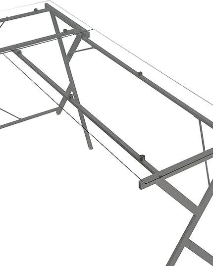 NicBex Kimberly-DW-00021-LWJ Home Office Desks, 62"x47"x28", Silver - LeafyLoom