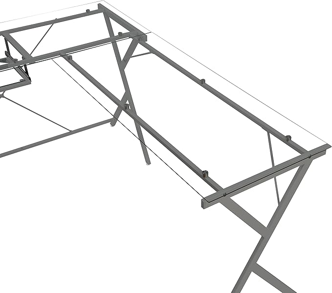 NicBex Kimberly-DW-00021-LWJ Home Office Desks, 62"x47"x28", Silver - LeafyLoom