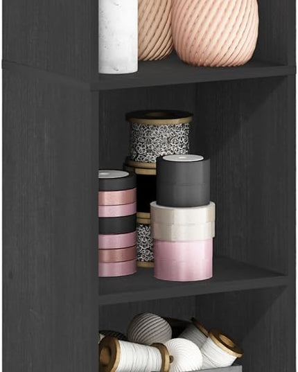 Furinno Luder Bookcase / Book / Storage, 5-Tier Cube, Blackwood - LeafyLoom
