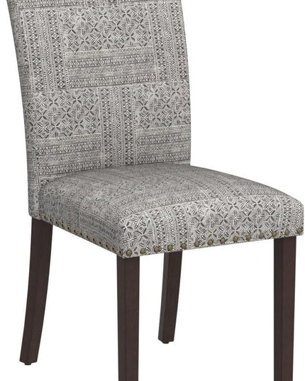 COLAMY Upholstered Parsons Dining Chairs Set of 4, Fabric Dining Room Kitchen Side Chair with Nailhead Trim and Wood Legs - Boho - LeafyLoom