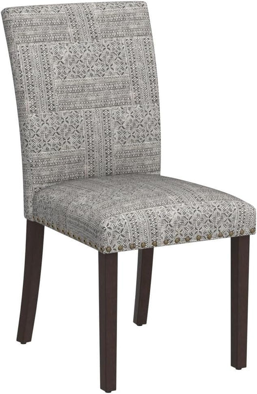 COLAMY Upholstered Parsons Dining Chairs Set of 4, Fabric Dining Room Kitchen Side Chair with Nailhead Trim and Wood Legs - Boho - LeafyLoom