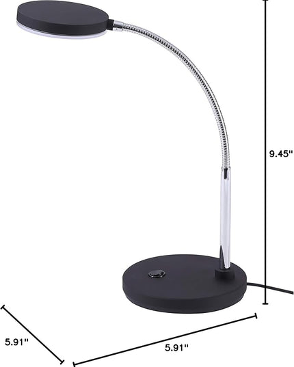 Bostitch Office LED Metal Gooseneck Desk Lamp, Flicker Free, Adjustable Head (VLED1800BK), Black - LeafyLoom