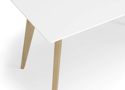 HON Basyx BSX55WPLTWH Modern Home Office Wood Computer Desk, 55", White - LeafyLoom