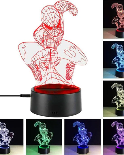 3D Night Light Kids Toys Anime Optical Illusion LED Lights Smart Touch 7 Colors Changing Dimmer Table Desk Lamp Home Room Decor Game Fan Gifts for Boys Girls Birthday Christmas Nightlight - LeafyLoom