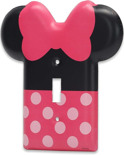 Disney Minnie Mouse Metal Light Switch Plate - Minnie Mouse Switch Plate Decoration for Kids' Bedroom, Play Room or Movie Room - LeafyLoom
