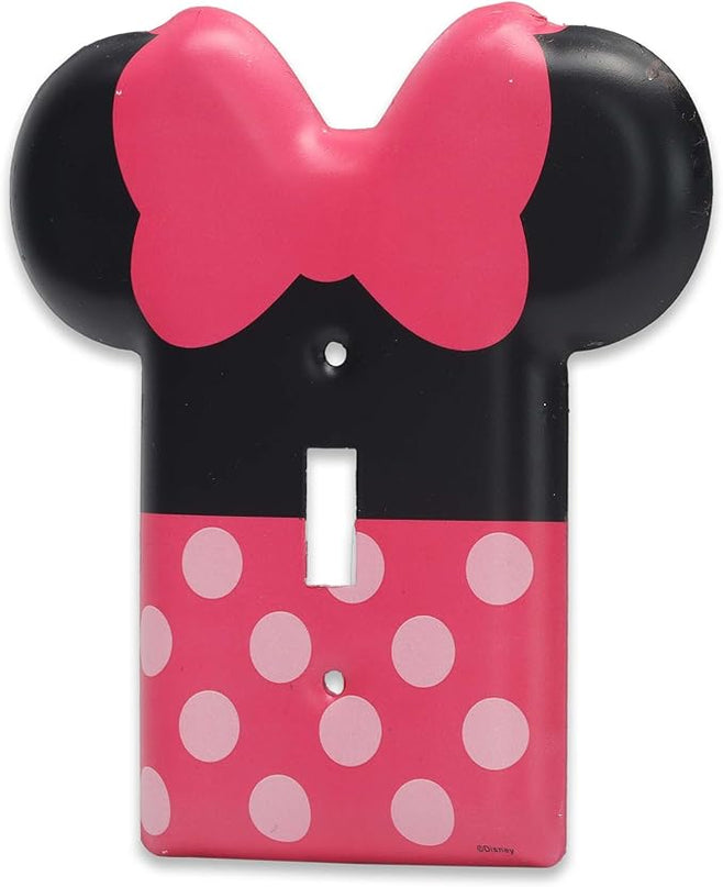 Disney Minnie Mouse Metal Light Switch Plate - Minnie Mouse Switch Plate Decoration for Kids' Bedroom, Play Room or Movie Room - LeafyLoom