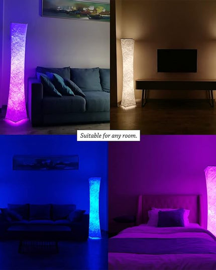 Floor Lamps for Living Room 61" LED Floor Lamp,Corner Floor Lamp,RGB Color Changing Floor Lamp,Smart Dimmable Floor Lamp with Remote & APP Control & Music Sync,Modern Floor Lamp for Bedroom - LeafyLoom
