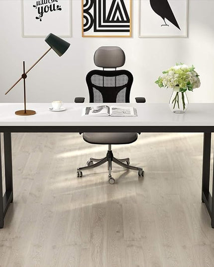 Tribesigns Computer Desk, 55 inch Large Office Desk Computer Table Study Writing Desk for Home Office, White + Black Leg - LeafyLoom