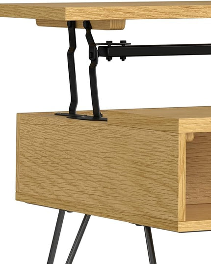 SIMPLIHOME Hunter Small Lift Top Coffee Table, 36 inch, Oak - LeafyLoom