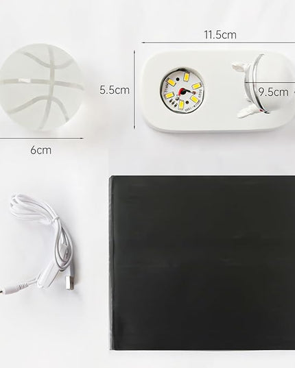 Night Light for Kids Adults, 3D Galaxy Crystal Ball Super Soft Illumination LED Small Night Lamp USB Powered and Button Control Moon Lights for Bedroom or Gift, Basketball - LeafyLoom