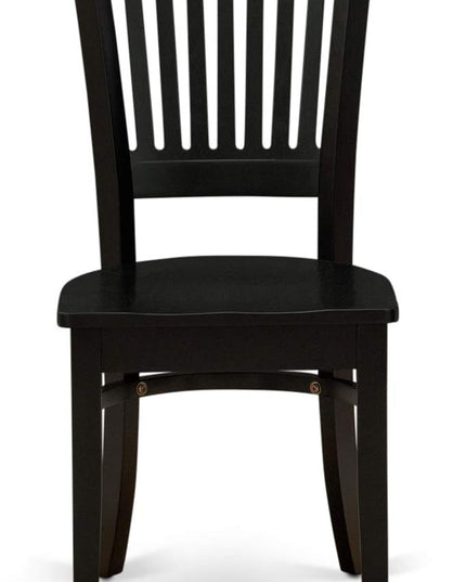 East West Furniture ANVA3-BLK-W 3 Piece Kitchen Table Set for Small Spaces Contains a Round Dining Room Table with Pedestal and 2 Dining Chairs, 36x36 Inch, Black - LeafyLoom