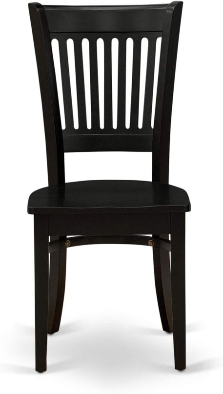 East West Furniture ANVA3-BLK-W 3 Piece Kitchen Table Set for Small Spaces Contains a Round Dining Room Table with Pedestal and 2 Dining Chairs, 36x36 Inch, Black - LeafyLoom