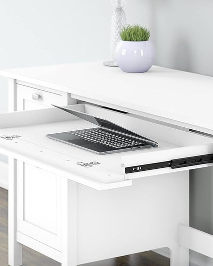 Bush Furniture Computer Desk, Pure White - LeafyLoom