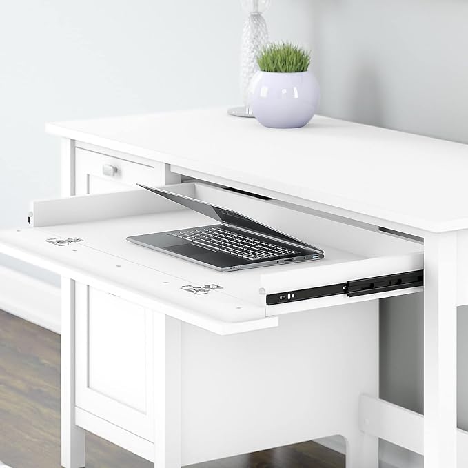 Bush Furniture Computer Desk, Pure White - LeafyLoom