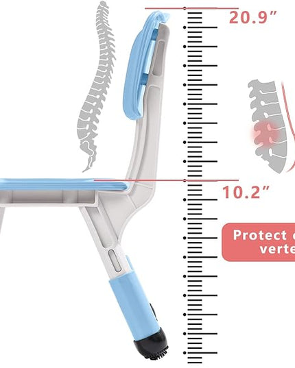 Adjustable Kid Chairs Indoor 3 Level Adjustable Suitable for Children Age 2-6. Maximum load-bearing 220LBS Suitable for Family Classroom and Nursery Child Seat Set (2-Pack-Blue) - LeafyLoom