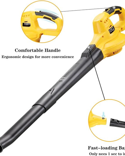 Cordless Leaf Blower Compatible for Dewalt 20V Max Battery(𝐁𝐚𝐭𝐭𝐞𝐫𝐲 & 𝐂𝐡𝐚𝐫𝐠𝐞𝐫 𝐍𝐨𝐭 𝐈𝐧𝐜𝐥𝐮𝐝𝐞𝐝), Electric Handheld Lightweight Leaf Blower for Lawn Care & Yard Cleaning - LeafyLoom
