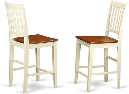 East West Furniture YAVN5-WHI-W 5 Piece Kitchen Counter Set Includes a Rectangle Dining Room Table and 4 Dining Chairs, 30x48 Inch, Buttermilk & Cherry - LeafyLoom
