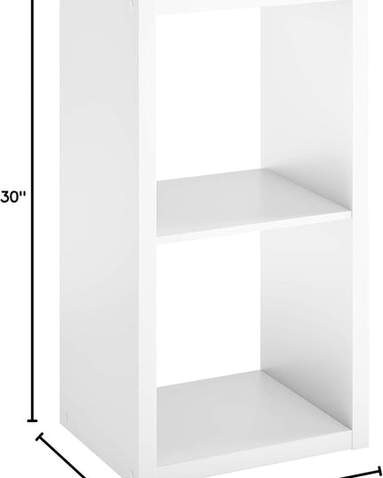 ClosetMaid 2 Cube Storage Shelf Organizer Bookshelf with Open Back, Vertical or Horizontal, Easy Assembly, Wood, White Finish - LeafyLoom