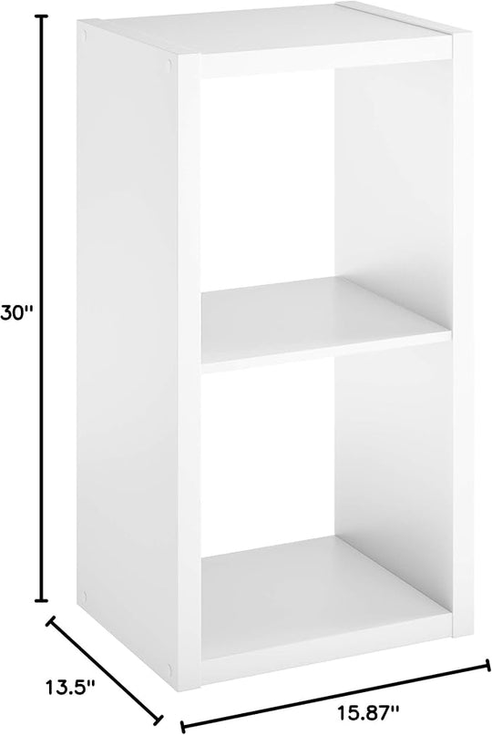 ClosetMaid 2 Cube Storage Shelf Organizer Bookshelf with Open Back, Vertical or Horizontal, Easy Assembly, Wood, White Finish - LeafyLoom