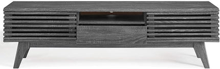 Modway Render Mid-Century Modern Low Profile 59 Inch TV Stand in Charcoal - LeafyLoom