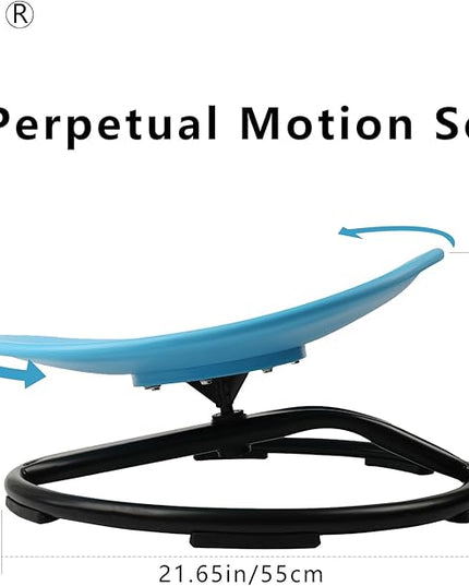 MIV Kids Sensory Swivel Chair, Autism Kids Swivel Chair, Sensory Spin Chair, Metal Base, Non-Slip Design, Blue, Assembly Required - LeafyLoom