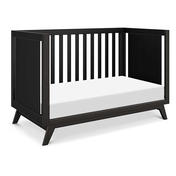 DaVinci Otto 3-in-1 Convertible Crib in Ebony, GREENGUARD Gold Certified - LeafyLoom