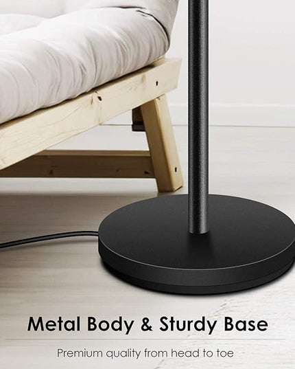 BoostArea Torchiere Floor Lamp, 24W Super Bright LED Standing Lamp, Stepless Dimmable Pole Lamp with 3000K Lighting, Rotary Switch, 70 Inch Tall Metal Modern Floor lamps for Living Room/Bedroom Black - LeafyLoom