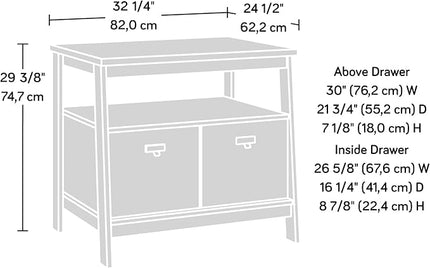 Sauder Trestle Lateral File, L: 32.28" x W: 24.49" x H: 29.41", Vintage Oak Finish - LeafyLoom