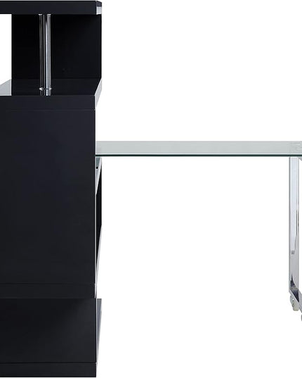 NicBex Kimberly-DW-00027-LWJ Home Office Desks, 55"x24"x54", Black - LeafyLoom